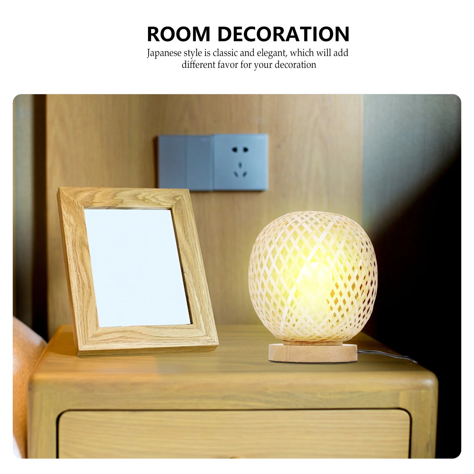 

1Pcs Bamboo Woven Table Light Japanese Style Vintage Bedside Lamp Easy Assembly Environmentally Friendly Handmade Bamboo Art