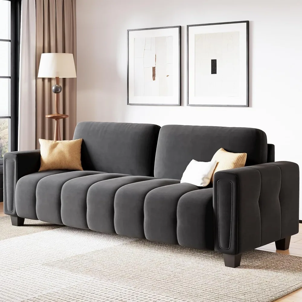 

80.7" Sofa Couch for Living Room, Modern Loveseat Sofa with Extra Deep Seats, Comfy Armrests, 3-Seater Sofa, Couches for Living