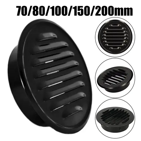 70-200mm Round Stainless Steel Air Vent Grille Insect Protection Home Exterior Wall Ducting Ventilation Tool Vents Cap