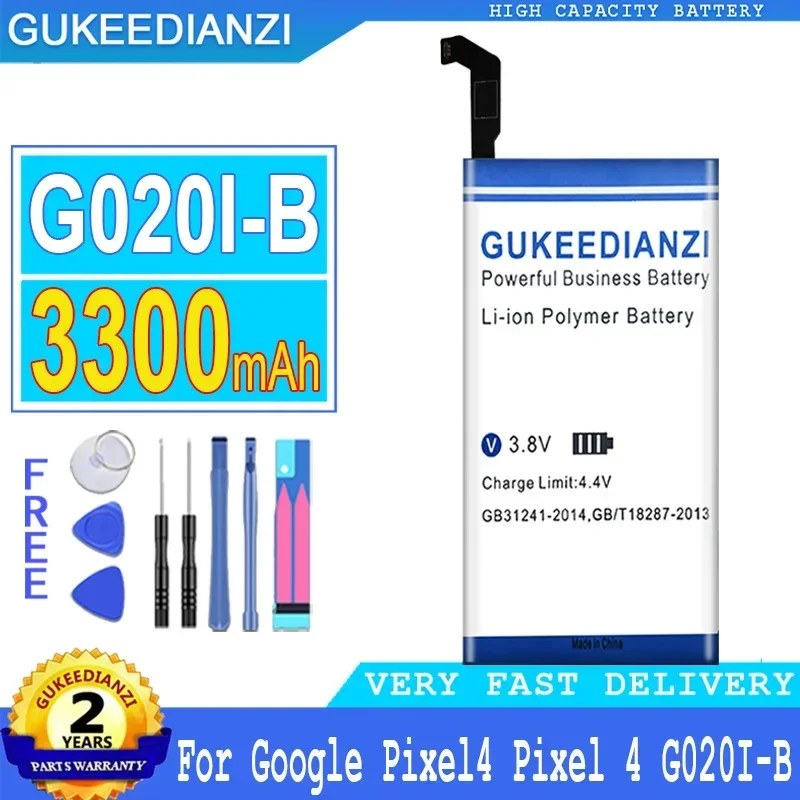 

High Capacity Rechargeable Portable Battery For HTC Google Pixel 4, Pixel4 , G020I-B, G020IB, 3300mAh Replacement Batteries