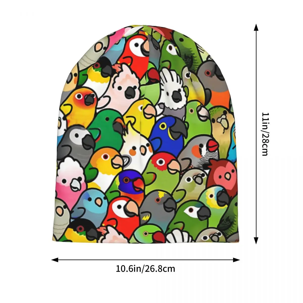 Everybirdy Pattern Cockatiel Unisex Bonnet Thin Hip Hop Hats Double Layer Hat Breathable Caps