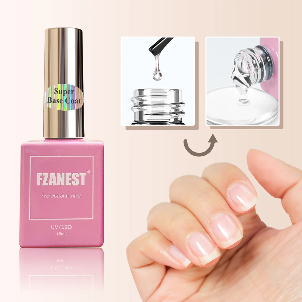 FZANEST Crystal Clear Diamond Top Coat Base Coat Langdurige nagelbeschermingsset Ultra duurzame krasbestendige nagelverzorgingsset