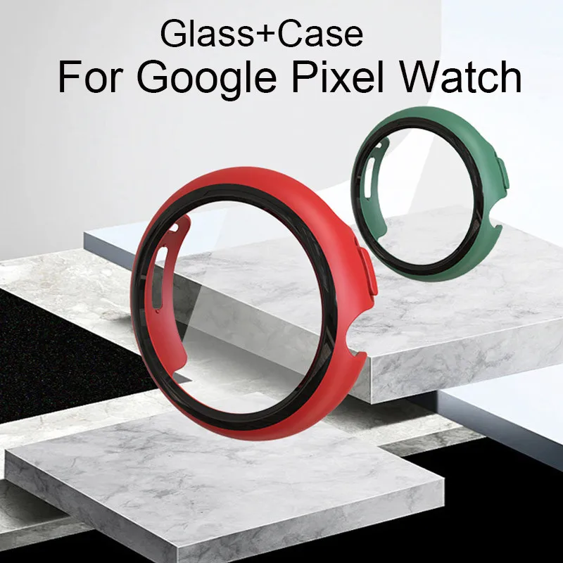 Tempered Glass+Case For Google Pixel Watch 2 Screen Protector Glass Cover 2 in 1 Bumper For Google Pixel Watch Protective Cover