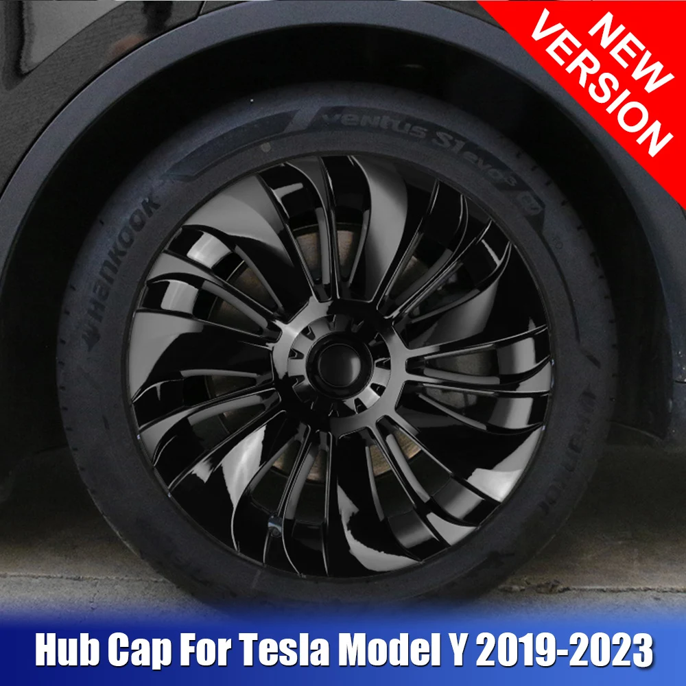 

Automobile Hubcap 4Pcs Hub Cap Auto Modification Replacement Wheel Cap Kit For Tesla Model Y 2019-2023 Full Cover 19 Inch