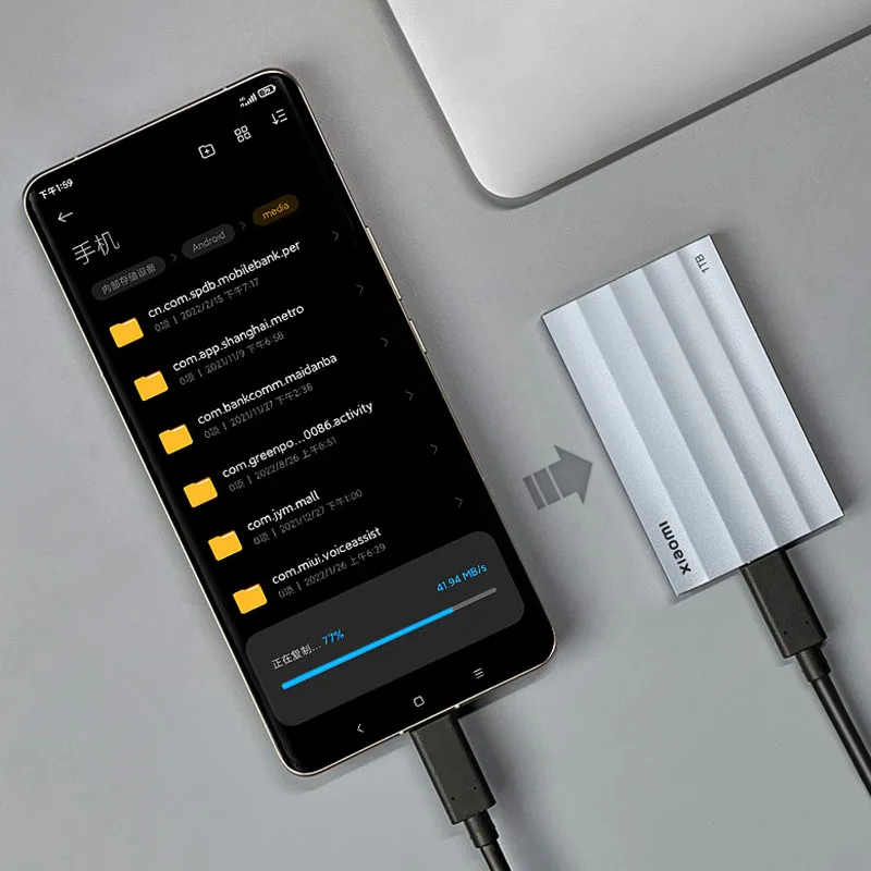 Xiaomi SSD 1TB Mobile Solid State Drive USB Type-c Hard Drive Seluler Kecepatan Tinggi Hard Disk Penyimpanan Eksternal Portabel untuk Laptop