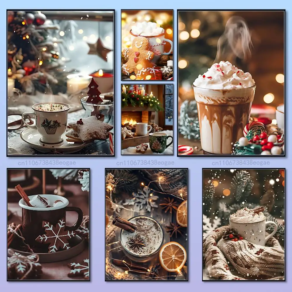

Christmas Art winter Coffee Poster High Perfect Gift Quality Wall Art For Home Office Bedroom Living Room Hallway Bar