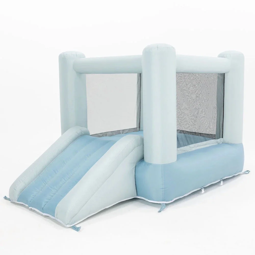 حفلة الأطفال الصغار 11x8x6ft منزل أزرق قابل للنفخ مع تخصيص الشريحة قلعة أكسفورد نطاطة إلى الباب تشمل منفاخ