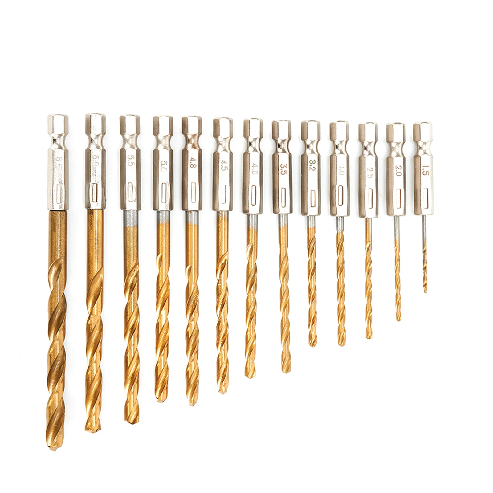 

13pcs 1.5mm-6.5mm HSS Drill Bit Set Hex Shank Handle For Cordless Screwdriver Electric Drilling Woodworking Power Tools
