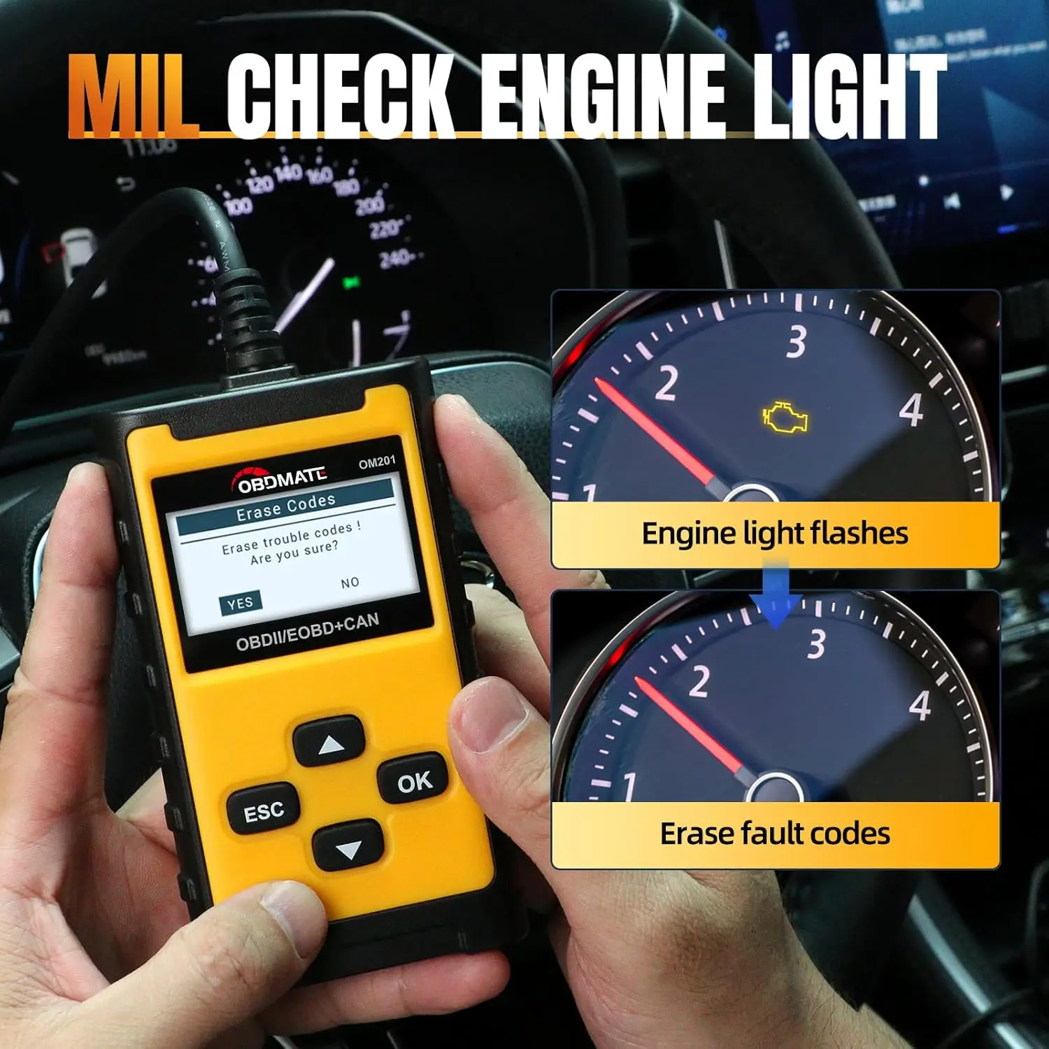 2026 Car OBD2 Scanner Diagnostic Tools Check Engine Fault Code Reader for 99% Cars Since 1996 Full OBDII Automotive Scanner