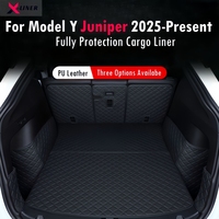 For Tesla Model Y Juniper 2025-Present Front Rear Cargo Liners Fully Surrounded Trunk Mats Seatback PU Cushion Juniper Protect