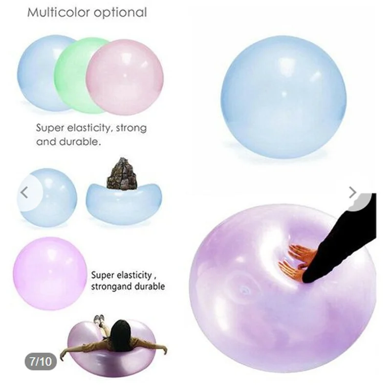 40/120CM Fun Summer Transparent Inflatable Ball Balloon Outdoor Toys Soft Air Water Filled Bubble Party Reusable Kid Game Gift