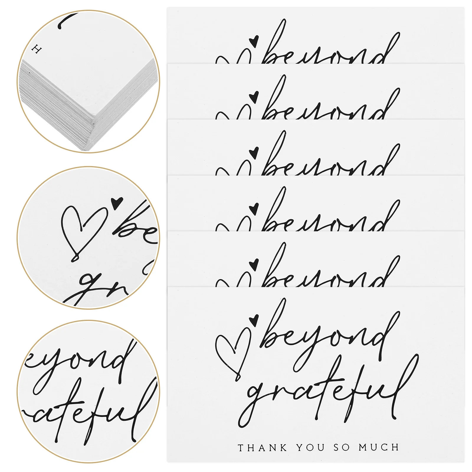 

100pcs Thank You Cards Bulk Cute Business Postcards Decor Small Compact Paper for Beauty Salons Bakeries Nail Shops Gift