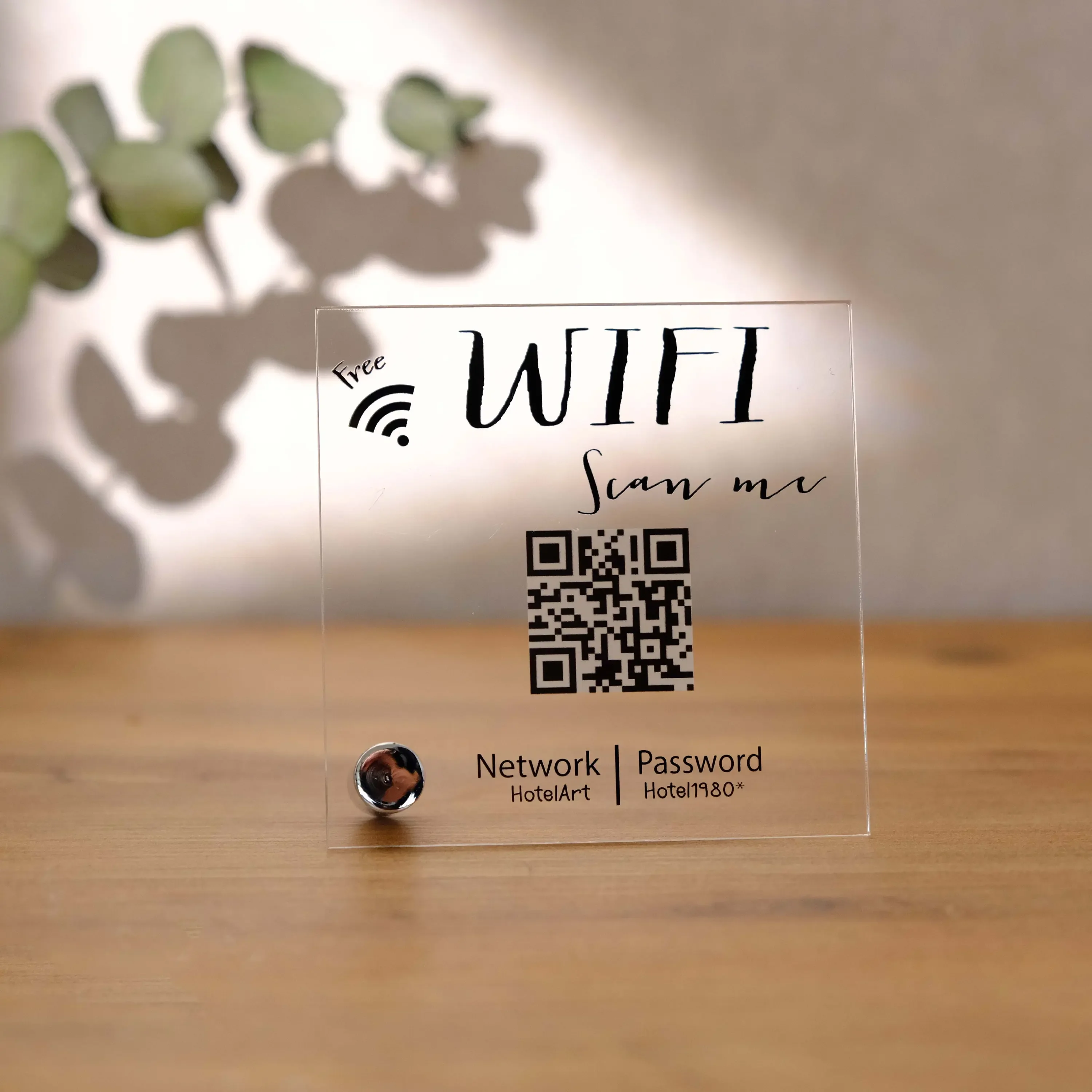 Custom Wifi Sign with Network and Password Acrylic Wifi Plaque Custom wifi Sign for Salon Hotel Connect Internet for Guest