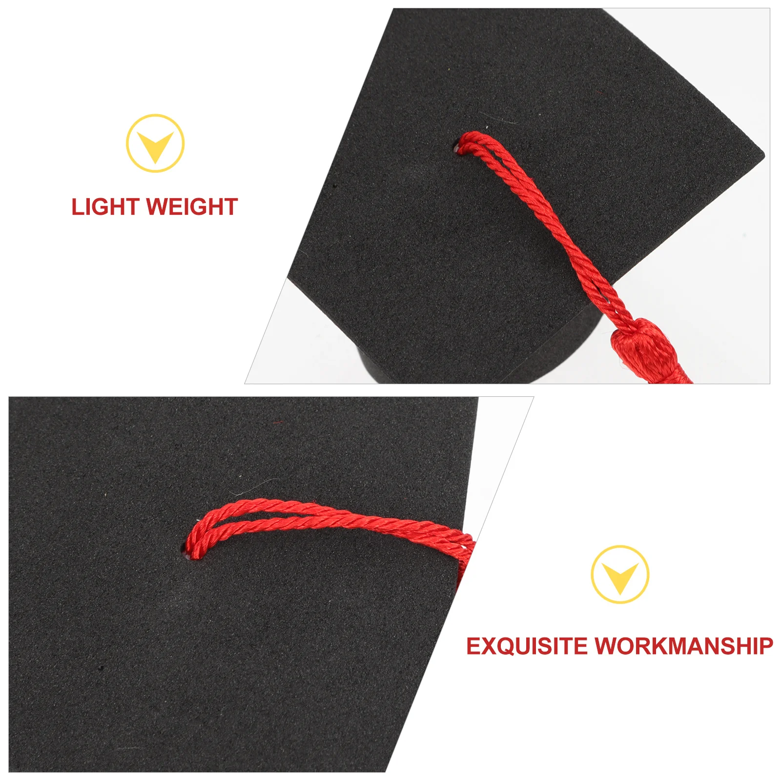 

10pcs Mini Graduation Caps Decorations Red Tassel Cake Dessert Toppers Bachelor Hat Party Supplies Safe Material