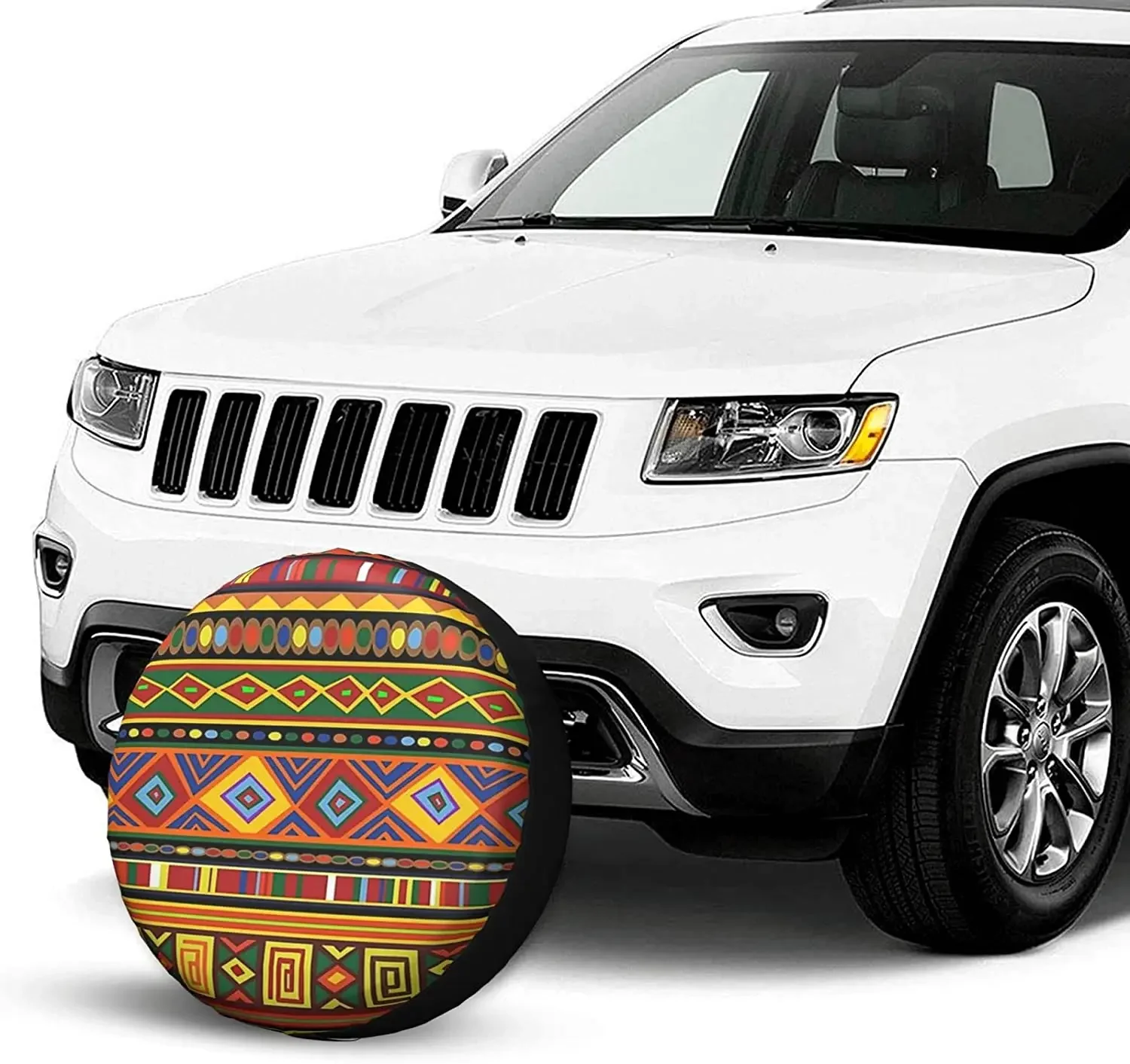 Spare Tire Cover Africa Ethnic Colorful Pattern Tire Covers for Car Rv Trailer Camping Universal SUV Truck Camper Travel