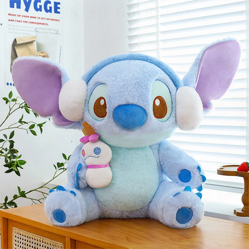 

Kawaii Plush Toy Stitch Large Christmas Stuffed Doll Kids Birthday Gift Cuddly Baby Pillow for Boys and Girls Winter Holiday