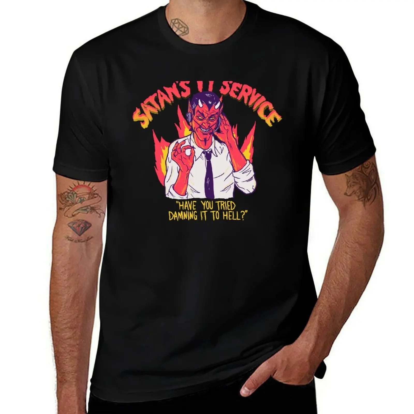 

Satan's IT Service T-Shirt man t shirts cotton cotton t shirts high quality T-Shirt