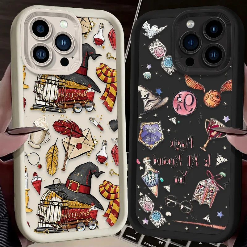 Case For iPhone 16 15 14 13 12 11 Pro Max X XS X S Max XR SE 2020 7 8 Plus iphone16 Gorgeous Magic Potters Wand Harries Silicone - náhled 2