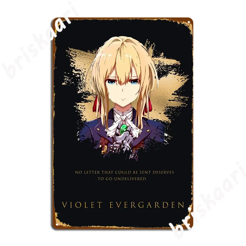 Violet Evergarden Metal Sign Plaques Pub Bar Cave Personalized Tin Sign Poster