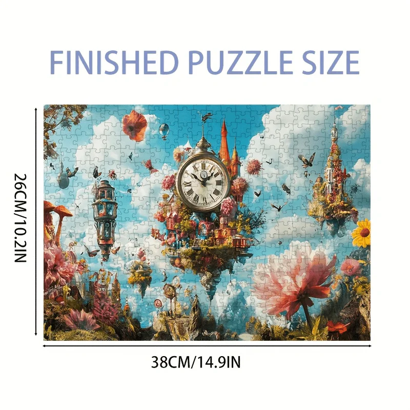38x26cm Mini Piece Small Size Jigsaw Puzzle 500 Pieces Celestial Clock Citadel Art Print - Jigsaw for Space Enthusiasts