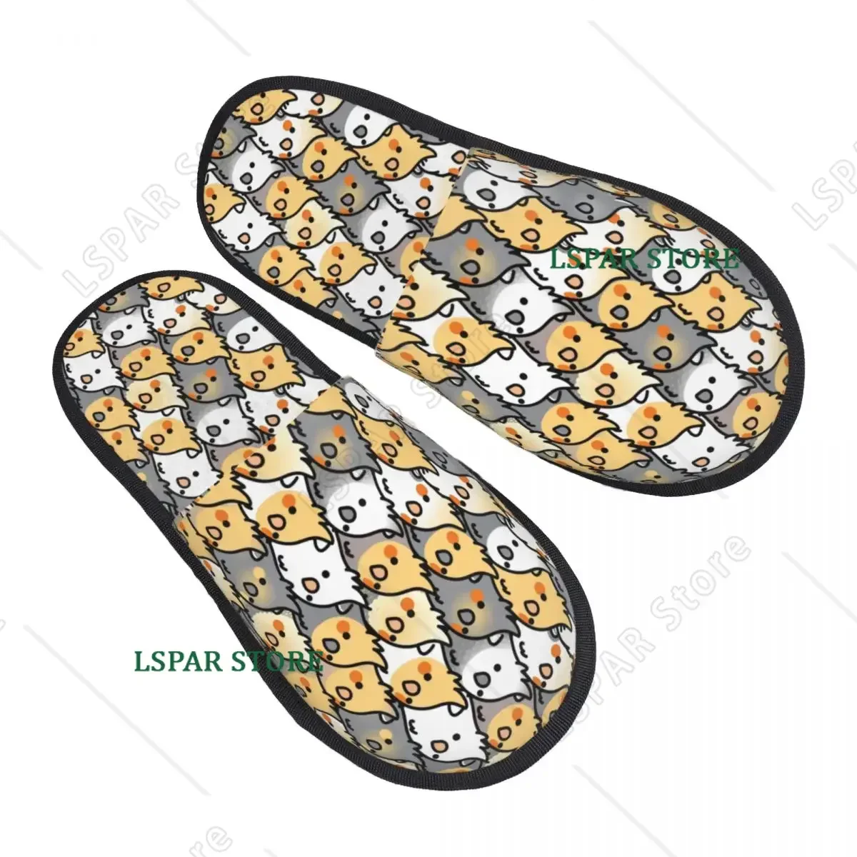 Custom Chubby Cockatiel Party House Slippers Women Cozy Memory Foam Cute Parrot Birds Slip On Hotel Slipper Shoes