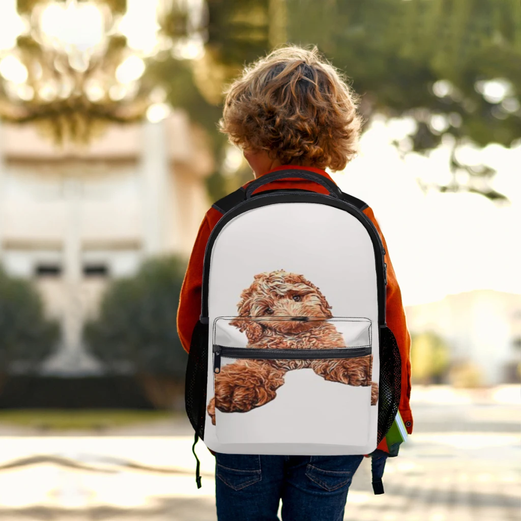 Cavapoo Labradoodle Goldendoodle Poodle Mix New Female Fashion girls High Capacity Waterproof College Backpack 17inch ﻿ ﻿