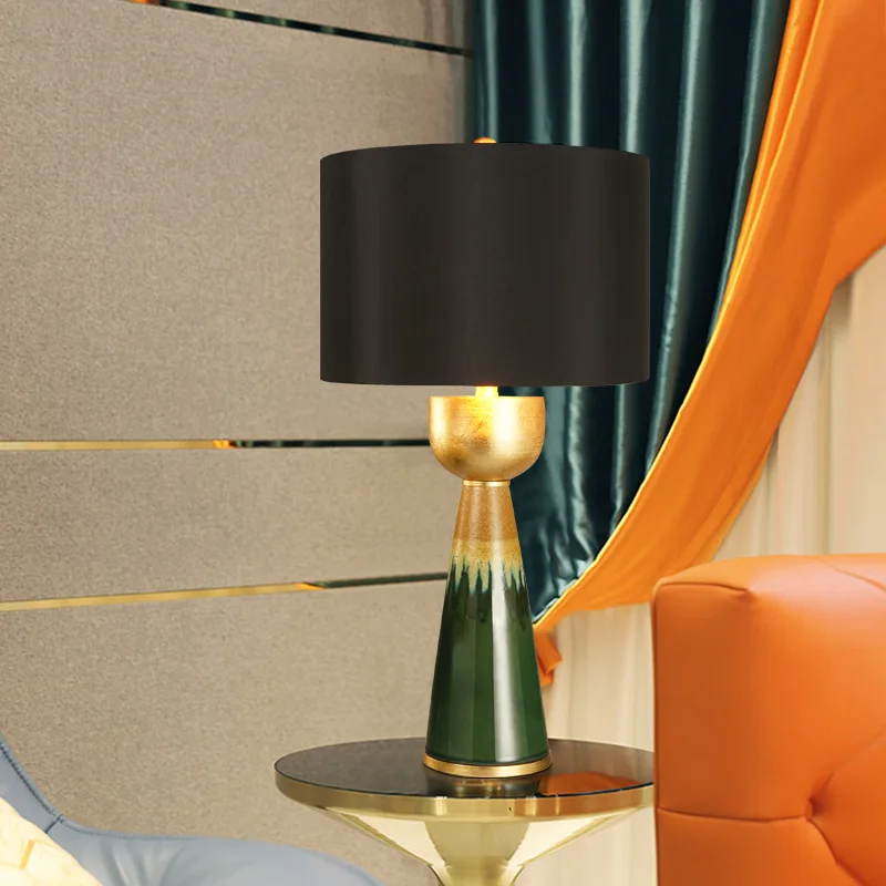 Designer Ceramic Base Floor Lamps Minimalist Fabric Lampshade Model Room Hotel Lobby Parlor Study Table Lights Luminaires Decor