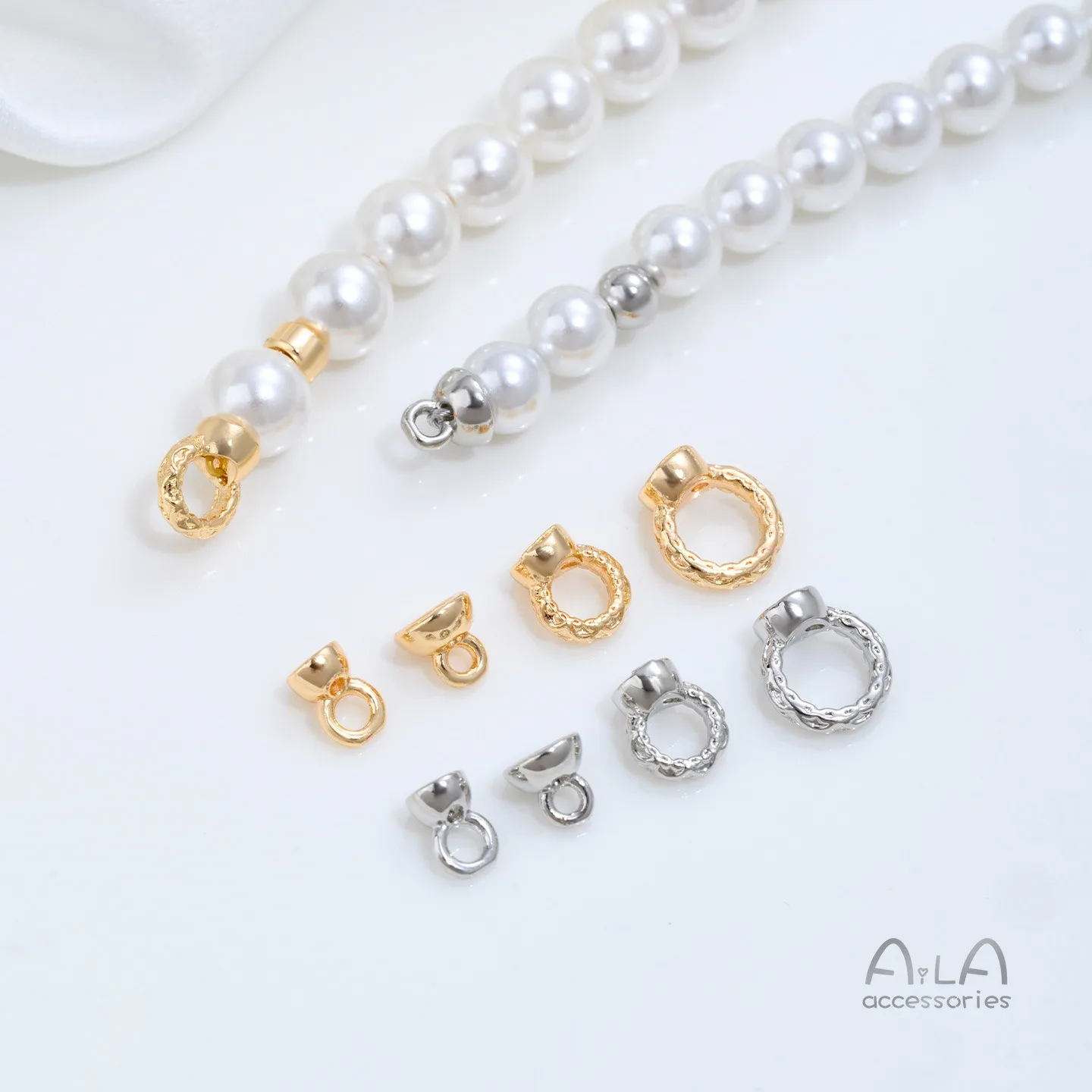 Alambre de latón chapado en oro de 14K, trenzado, con doble orificio, para ocultar cuentas y anillos de unión cerrados de gran tamaño y brillantes, accesorios para joyería.