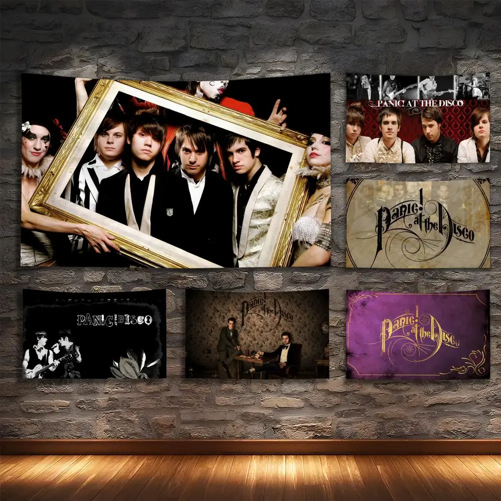 P-PANIC AT THE DISCOS Rock Tapestry Custom Living Bedroom Party Dormitory Interior Wall Bohemian Decoration Attached Clip