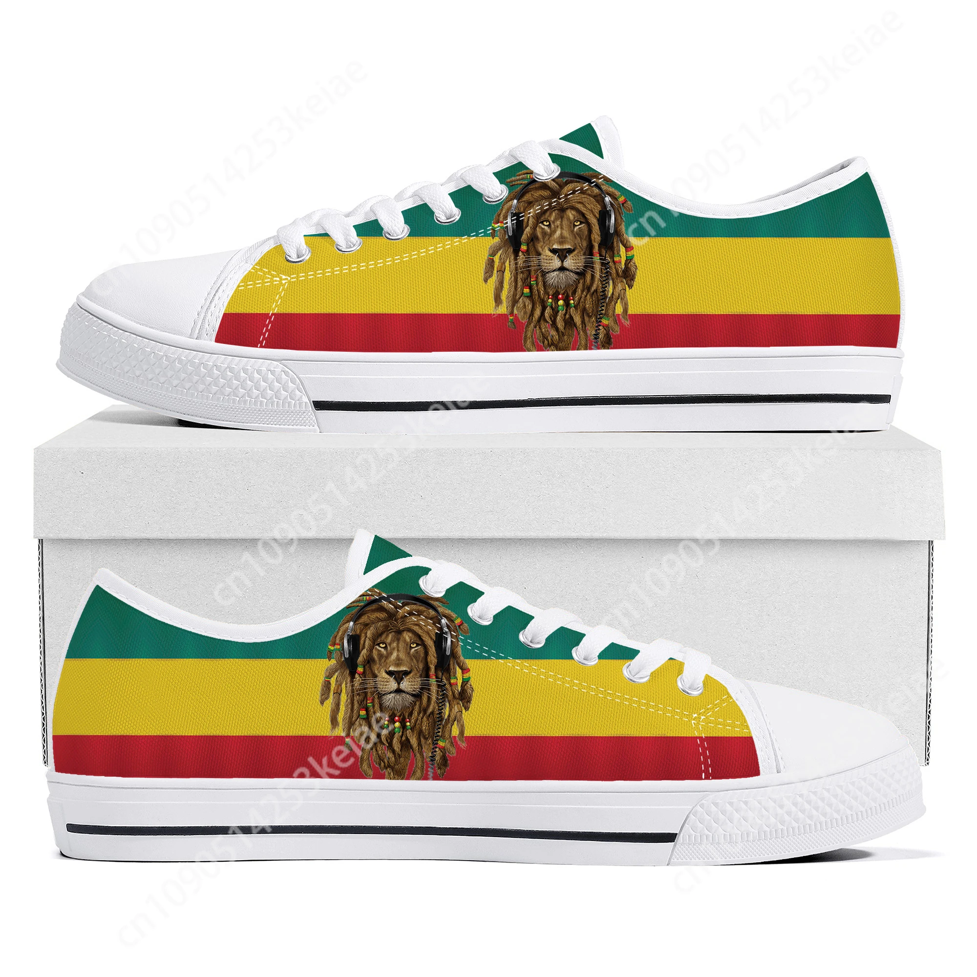 

Reggae Rastafarian Rasta Rastafari Lion Of Judah Низкие кроссовки Мужские женские подростковые парусиновые кроссовки Повседневная обувь Обувь на заказ