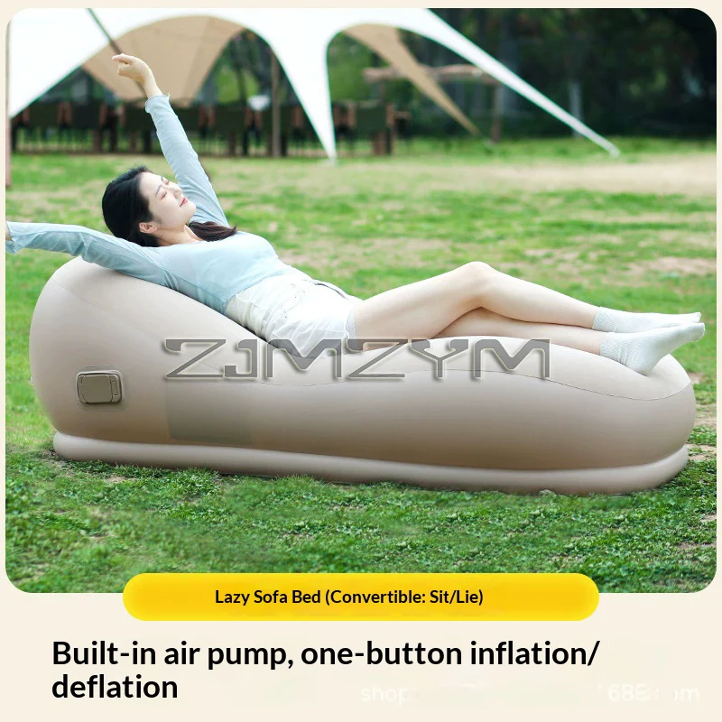 Inflatable Air Sofa Bed Outdoor Air Mattress Lazy Camping Automatic Inflatable Sleeping Mat 170x75x50CM