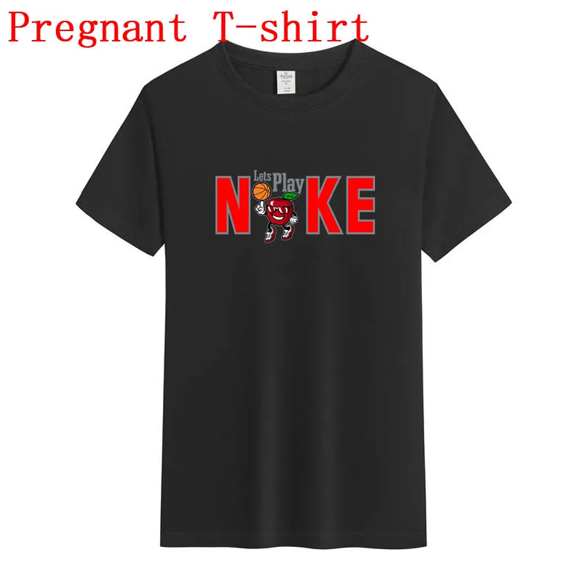 

Funny Maternity T-shirt Cute Cartoon N KE Pattern Print Valentines Day Pregnant Plus Size T Shirt Loose Short-sleeved Tee