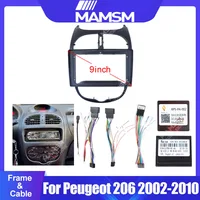 Adaptador de marco de coche de 9 pulgadas, caja Canbus, kit de panel de instalación de radio Android para Peugeot 206 2002-2010