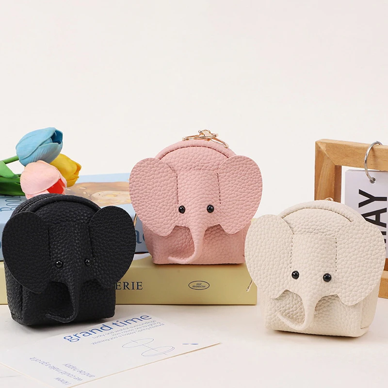 1PCSNEW Elephant Coin Purse, PU Leather Wallet, Card Holder, Lipstick Case, Zipper Pouch, Women's Wallet, Bag Charm, Cute Wallet