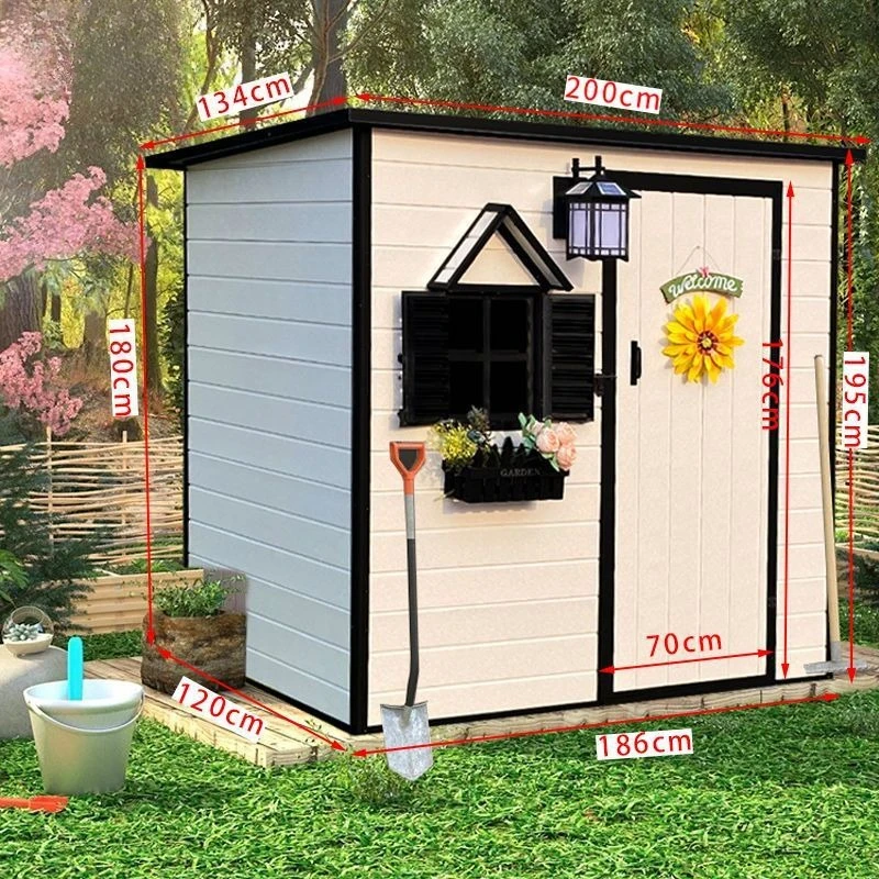 The combined storage house is assembled outdoors, which can be stored in the courtyard garden pavilion.