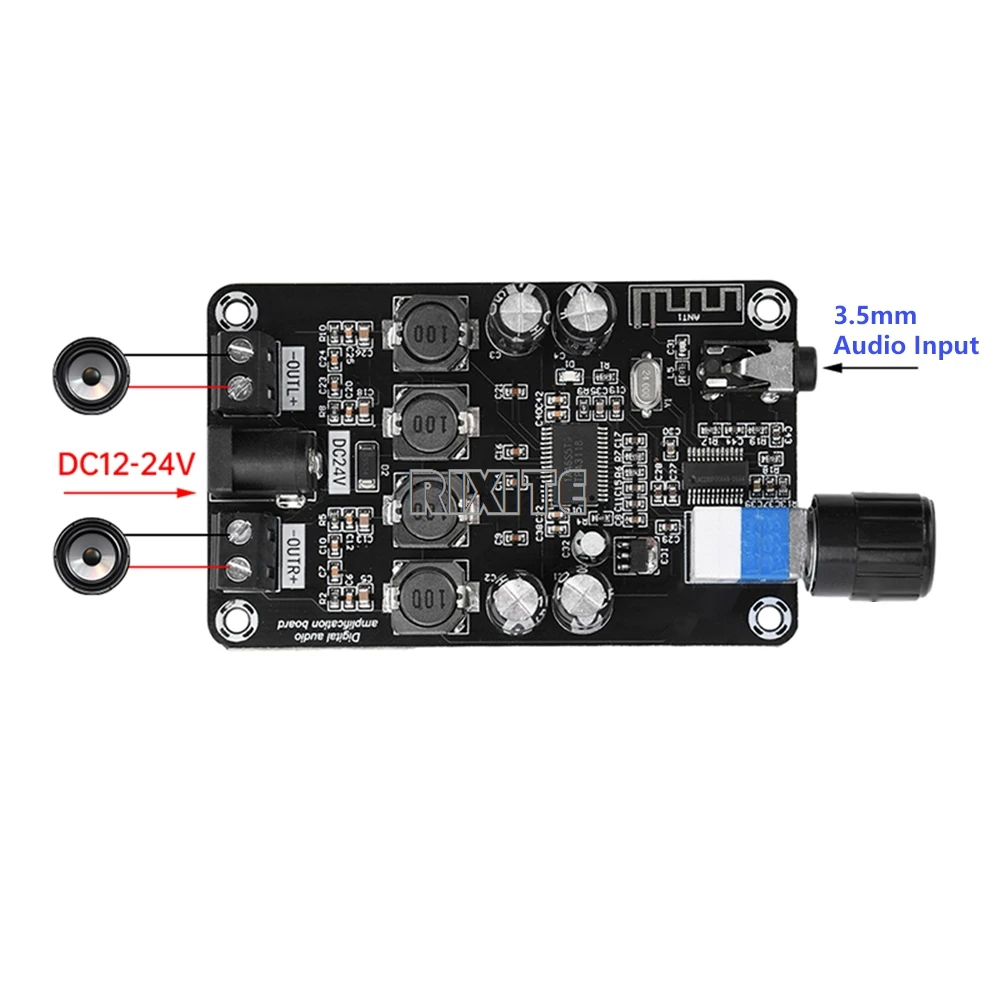 Bluetooth 5.0 디지털 오디오 전력 증폭기 모듈 50W * 2 TPA3118D2 듀얼 채널 클래스 D 오디오 전력 증폭기 보드 DC12V ~ 24V