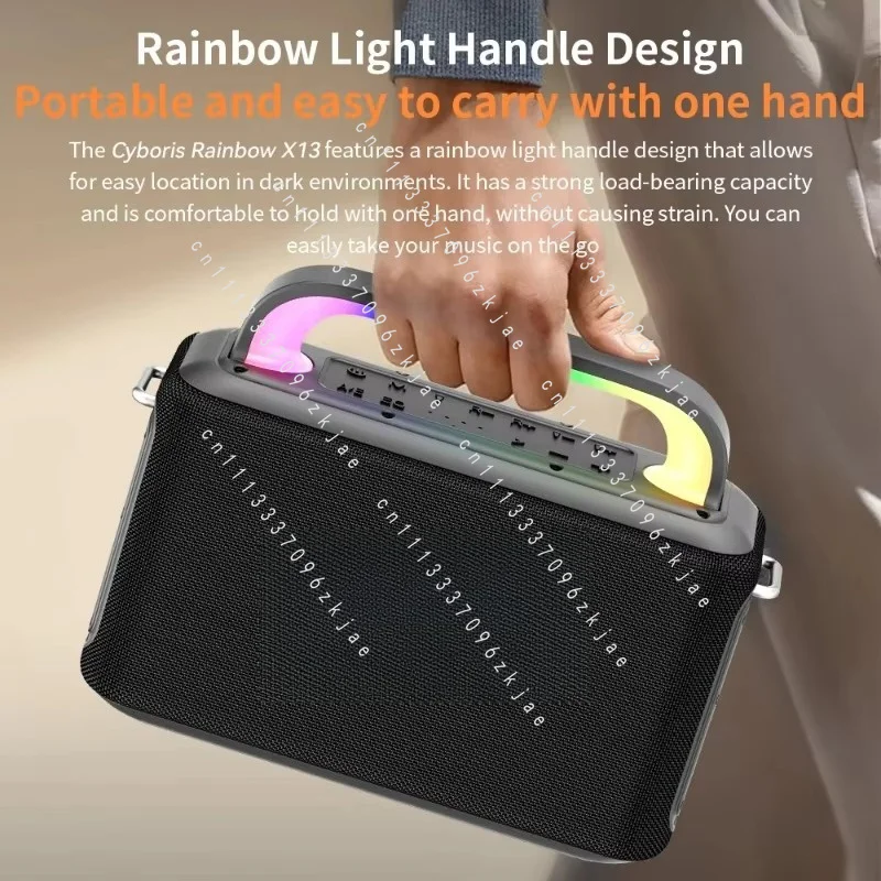 X13 Portable 200W Karaoke Machine with RGB LED TWS Adult Wireless PA System Two Microphones Speakers