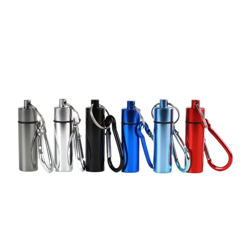 New Mini Premium Waterproof Portable Pill Organizer Case Keychain Box Container Bottle with Keyring for EarPlug Medicine Holder