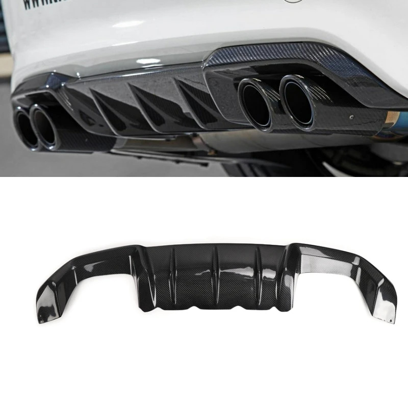 style Carbon fiber Car Bumpers Double Side Double Exit For BMW M2 F87 M2C 2014-2018 F87 Rear Bumper Diffuser