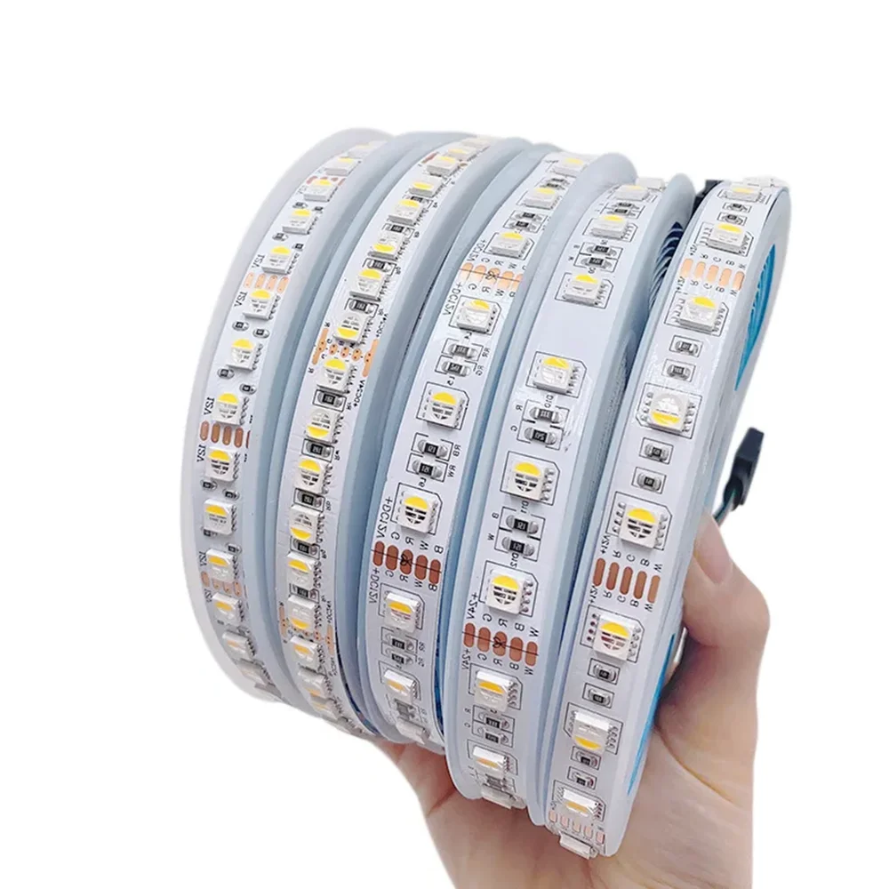 RGBW RGBWW LED Strip 12v 24v 120 leds/m 108 leds/m 60 led/m 4 in 1 Chip RGB+ Warm White RGB+White Strip Flexible Smart LED Tape