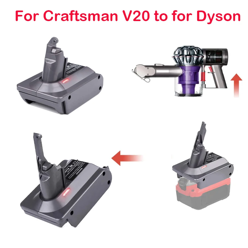 

NEW Adapter For Craftsman V20 20V Battery Compatible To For Dyson V6 V7 V8 Vacuum Cleaner to For Dyson V6V7V8 Adapter