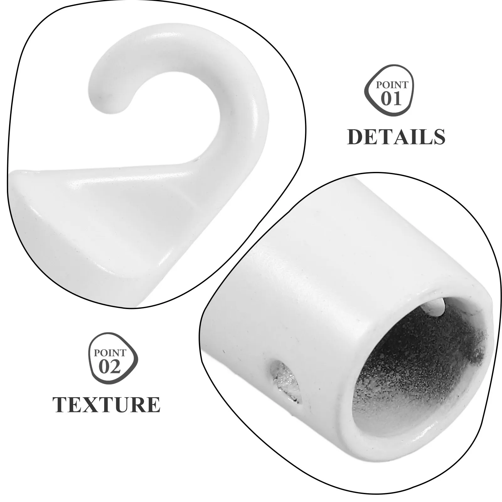 2 Pcs Curtain Rod Hooks Wand Blind Hanger Parts Replacement Adjustable Accessory Accessories White