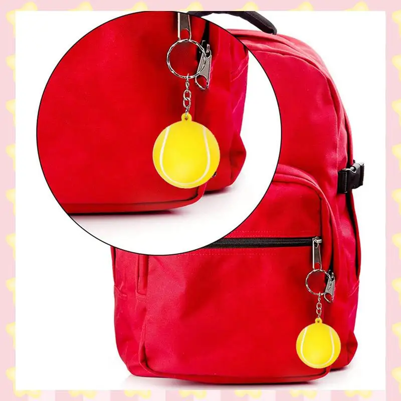 AB51 48 Pack Tennis Ball Keychains,Mini Tennis Stress Ball Keychains,Sports Ball Keychains,Carnival Reward For Boy Girls Kids