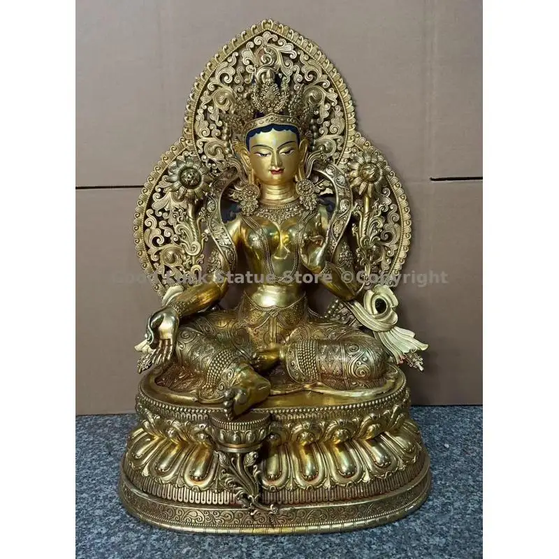 65cm huge buddha statue for temple altar main hall copper Yellow Jambhala Shakyamuni goddess Tara Vajrasattva with backlight