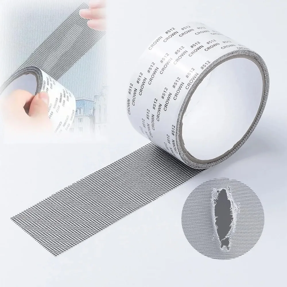 Window Screen Repair Tape Self Adhesive Mesh Tape Net Door Fix Patch Anti Insect Mosquito Mesh Broken Holes Repairing 3Pcs