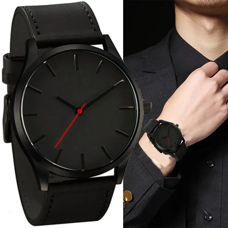 5PCS Men's watch set Fashion Business Quartz Large Dial Watches For Matte Belt Wrist Watches