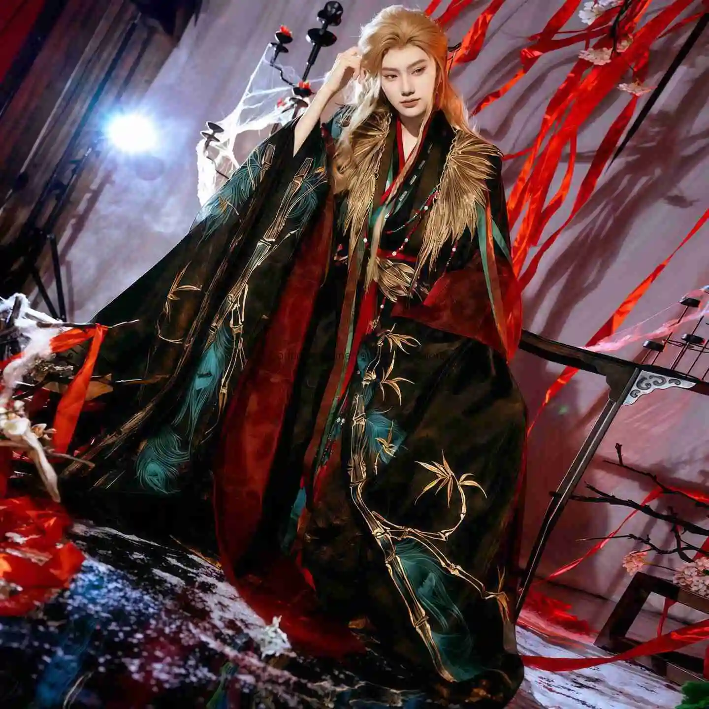 

Hanfu Wei-Jin Dynasty Style Heavy Embroidery Wide-Sleeve Shirt National Style Ancient Fantasy Unisex Fantasy Film Customized