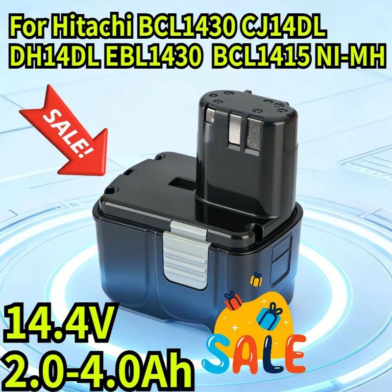 14.4V 2.0-4.0Ah Replaceable Power Tool Battery For Hitachi BCL1430 CJ14DL DH14DL EBL1430  BCL1415 NI-MH