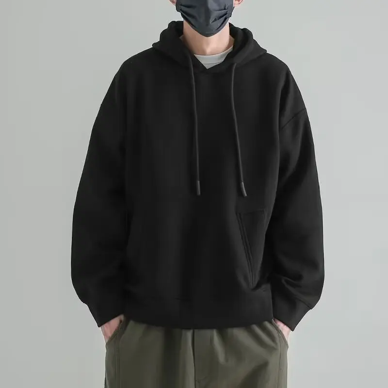 سويت شيرت رجالي بقلنسوة مقاس كبير عصري كاجوال فضفاض مناسب ملابس رياضية أمريكية من ألياف البوليستر oulder Sve #1