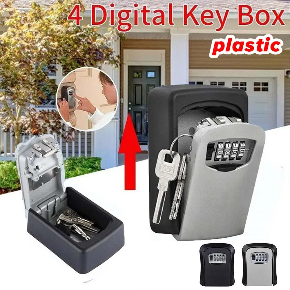 Wall Mounted Key Storage Cassette 4-position Combination Key Lock Box Wall Mounted Secure Storage Case Organizer